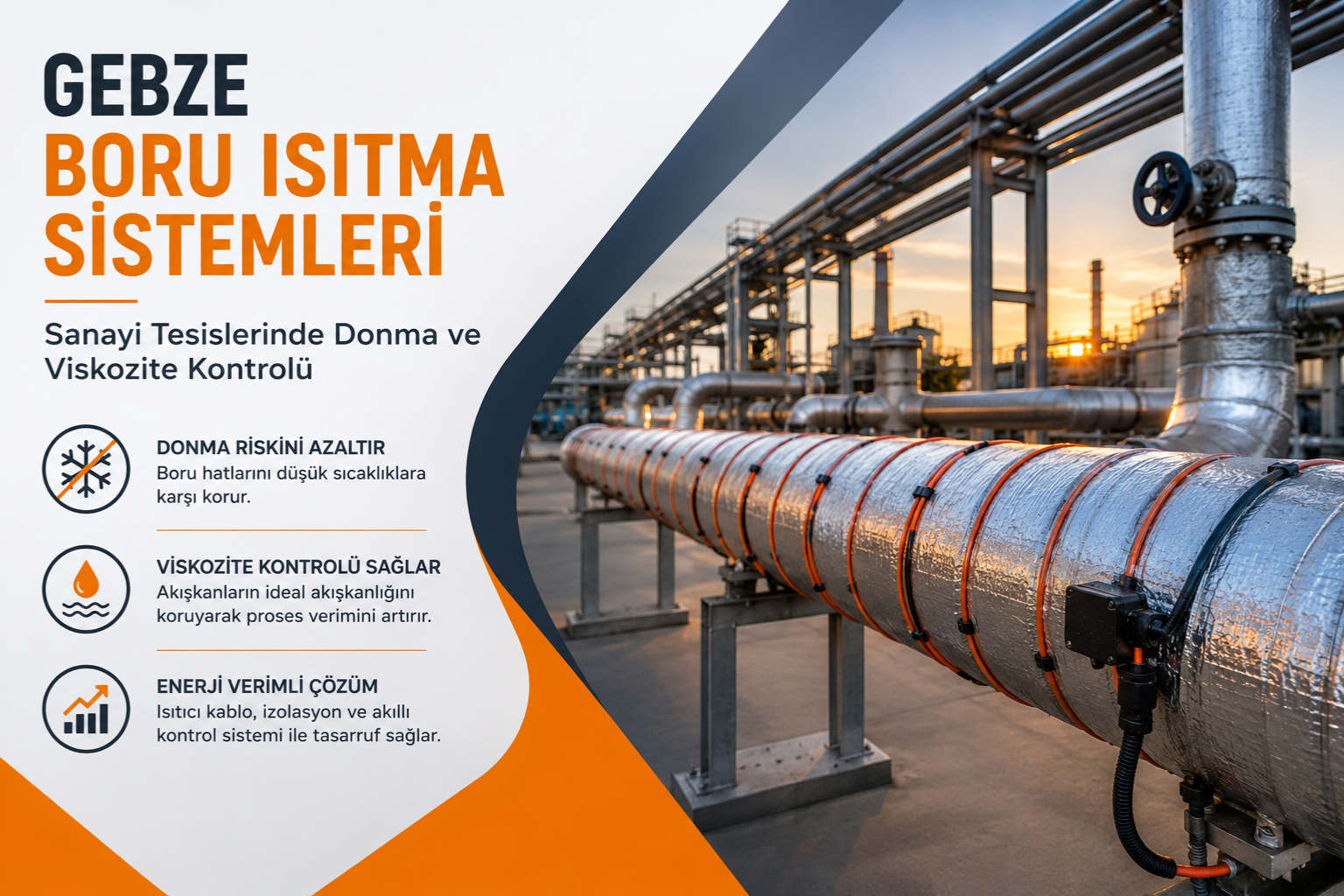 You are currently viewing Gebze Boru Isıtma Sistemleri: Sanayi Tesislerinde Donma ve Viskozite Kontrolü