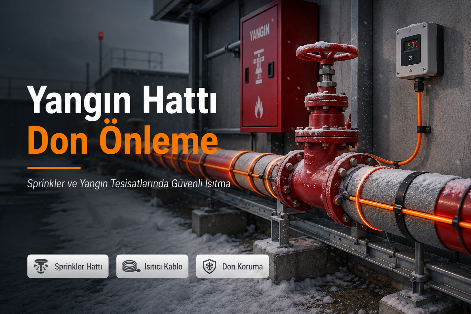 You are currently viewing Yangın Hattı Don Önleme: Sprinkler ve Yangın Tesisatlarında Güvenli Isıtma Rehberi